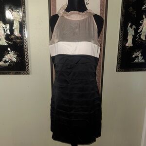 Karlie Black and Cream Mini Dress